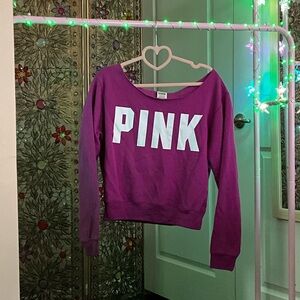 PINK Victoria's Secret Off-Shoulder Magenta Sweater